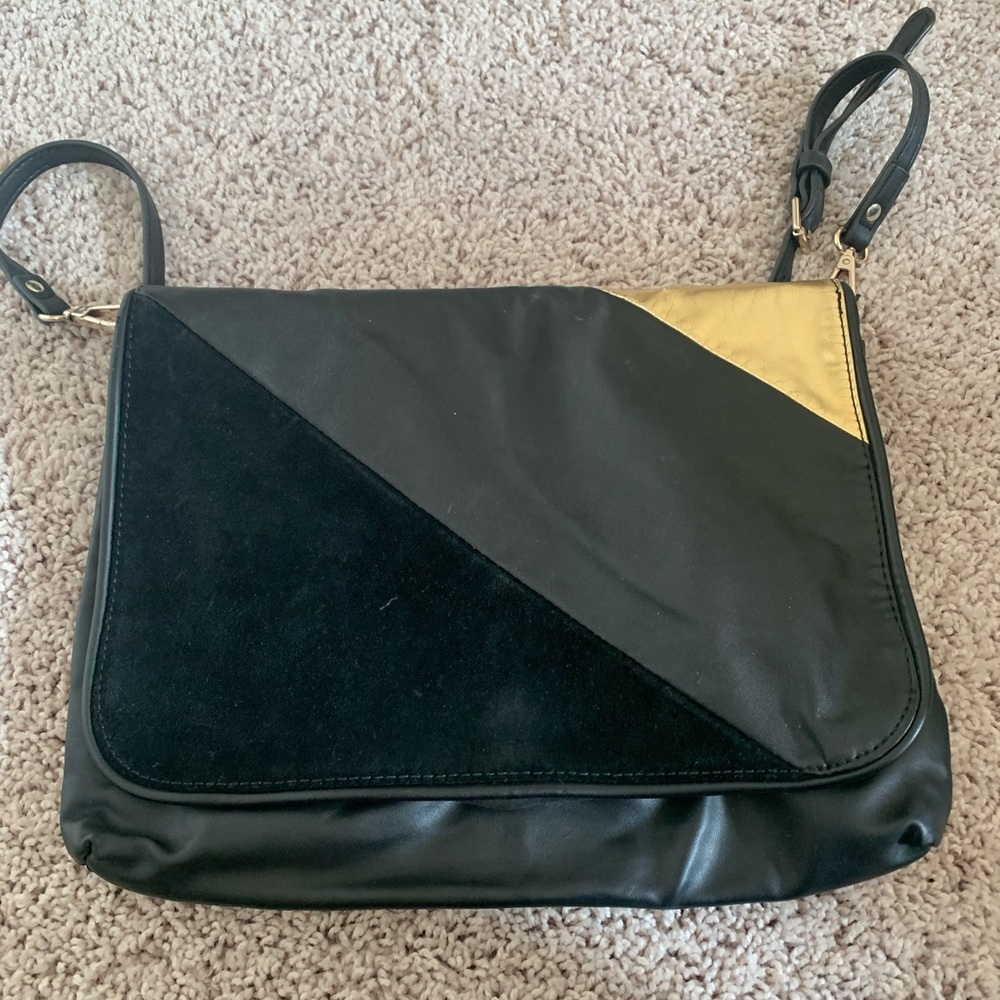 Zara black and gold purse